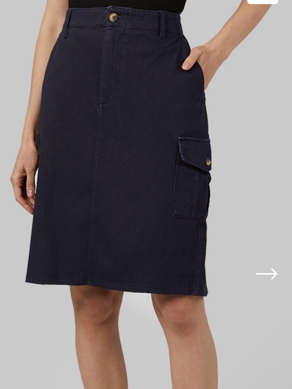 32 Degrees Stretch Twill Cargo Skirt Blueberry Navy XXL Pull-On Stretch Pockets